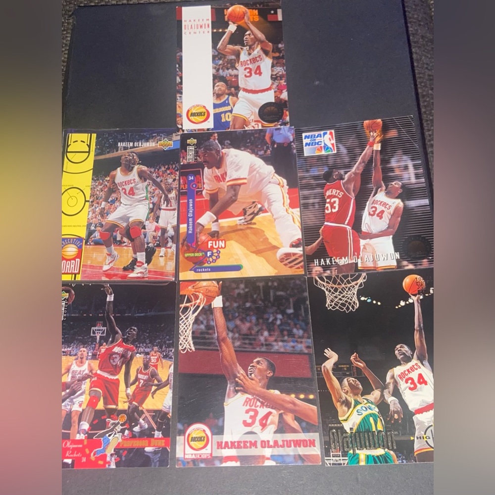 Hakeem Olajuwon cards (7) 1993-1995